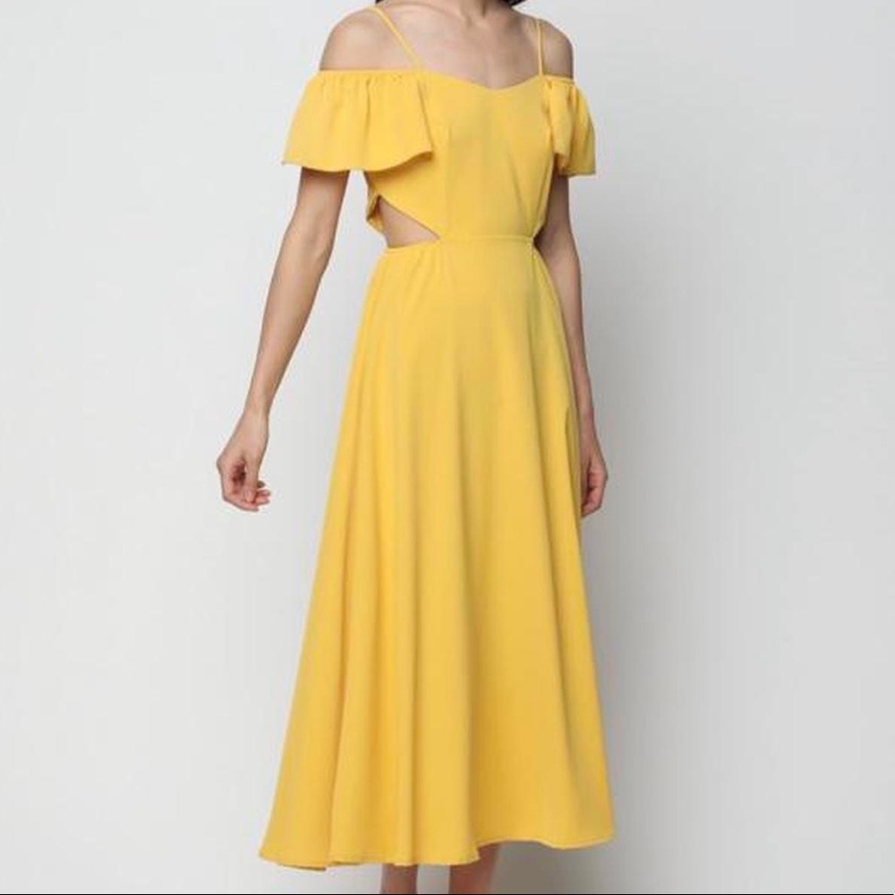 Yellow cutout dress